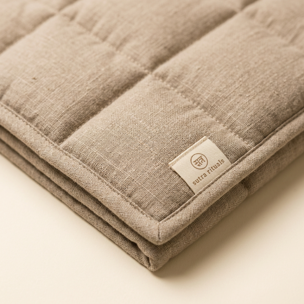 Close-up of blanket fabric and quilting