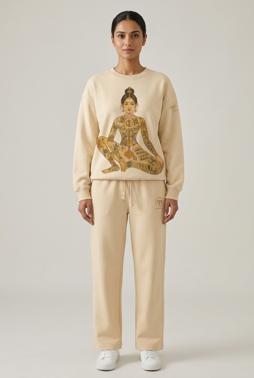 Ivory sweatshirt and pants set
