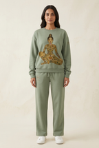 Sage green sweatshirt and pants set
