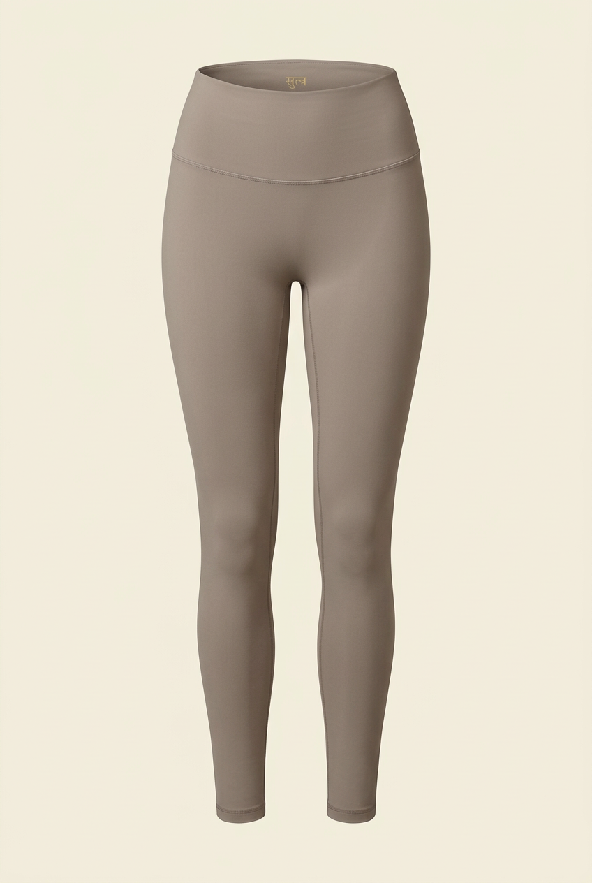 Sutra Sculpt Legging front view in stone taupe
