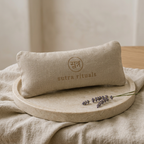 Weighted Eye Pillow styled with linen and lavender