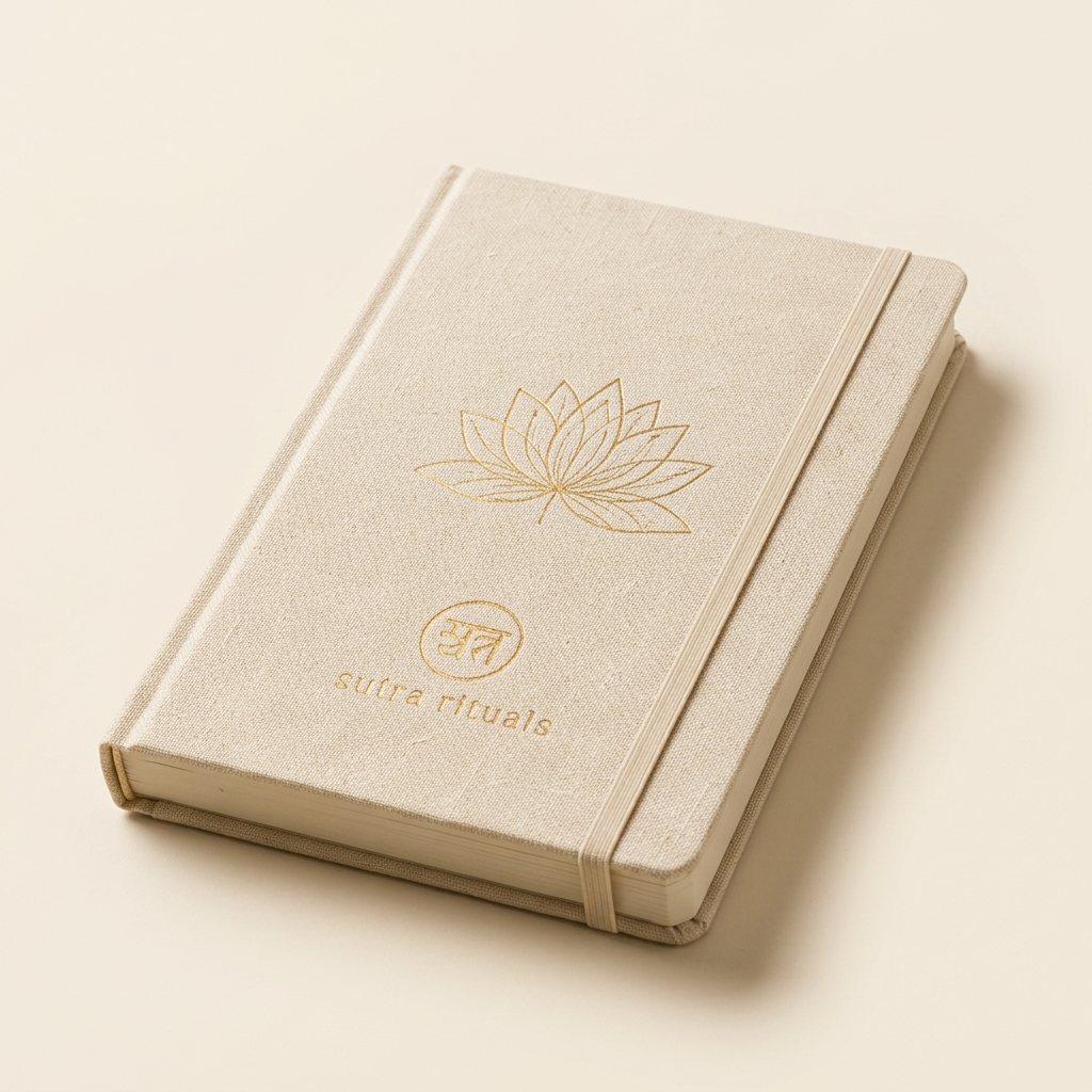 Yoga Practice Journal with natural linen cover